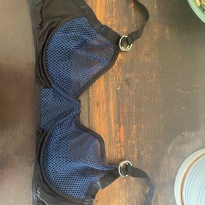 Fishnet Black & Blue Demi Bra